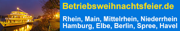 etriebsweihnachtsfeier.de � Schiffsweihnachtsfeiern an Bord auf dem Rhein, Mittelrhein, Niederrhein, auf der Mosel, Hamburg auf Elbe und Alster, Berlin auf Spree und Havel. Bordfest-Angebote f�r Firmenweihnachtsfeiern und Vereinsweihnachtsfeiern.